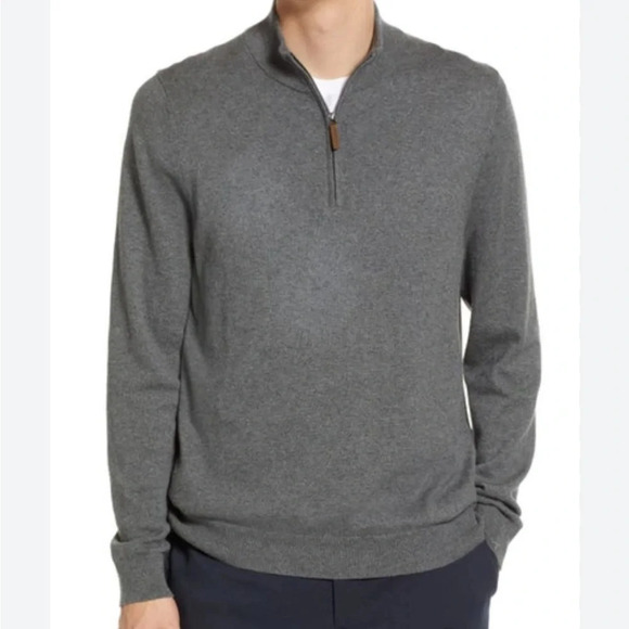 Nordstrom Other - Nordstrom Men’s Gray Half Zip Cotton & Cashmere Blend Pullover